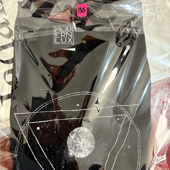 MODERN LUX Black Moon Graphic Sleeveless Top Criss Cross Front Small Punk Grunge - Picture 9 of 9